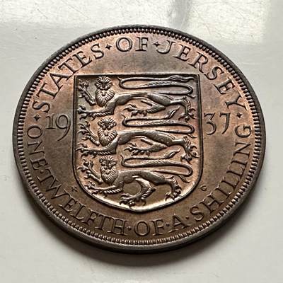 🌹外币初藏🌹🐯2026年第10场  每周二四六晚8️⃣点 接代拍 - 泽西岛1937年1/12先令