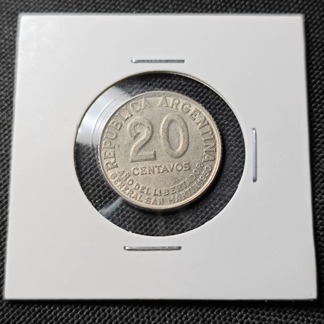 KK钱币收藏小铺  第388期  2月预留时间 周末发货  阿根廷20分纪念币