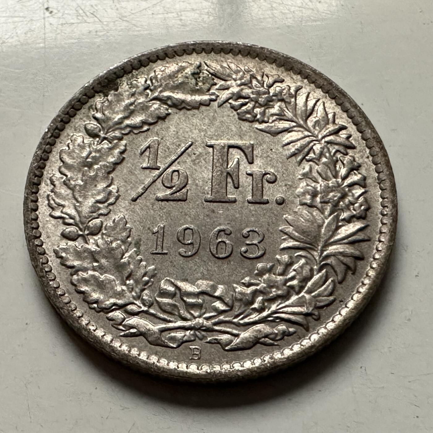 🌹外币初藏🌹🐯2026年第10场  每周二四六晚8️⃣点 接代拍 瑞士1963年1/2法郎银币 2.5克83.5%银