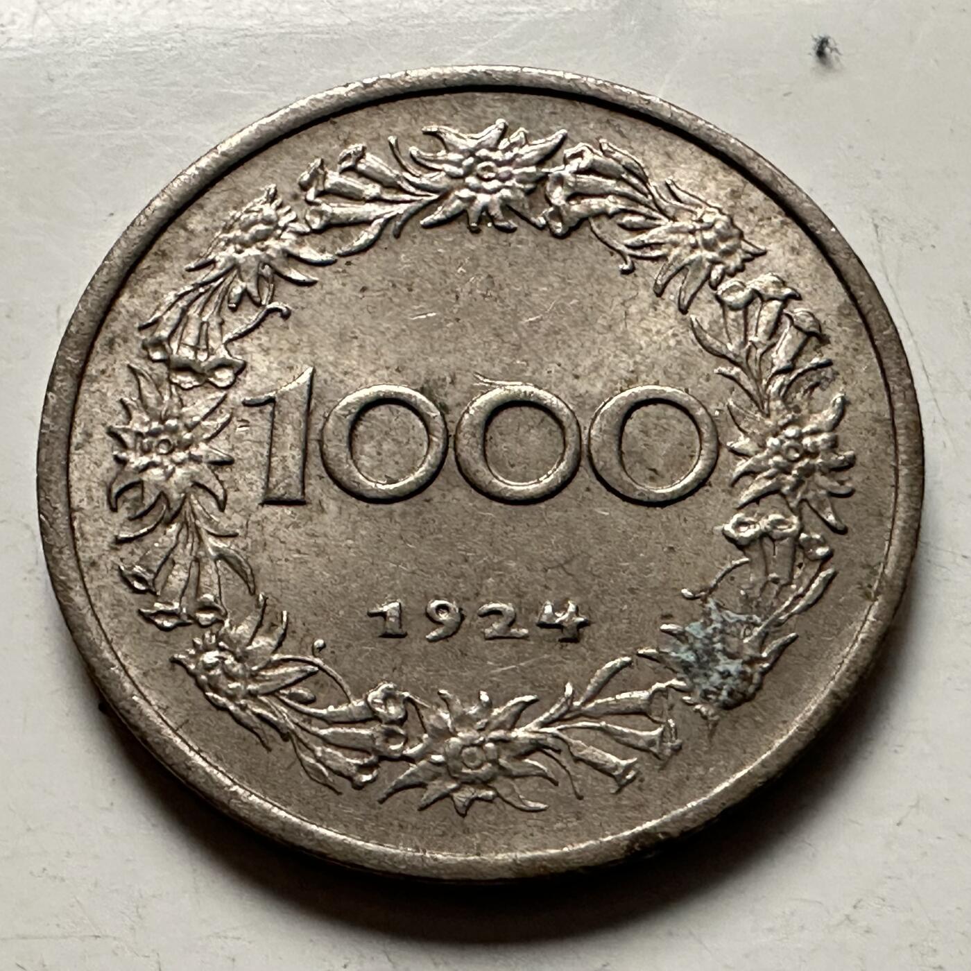 🌹外币初藏🌹🐯2026年第10场  每周二四六晚8️⃣点 接代拍 奥地利1924年1000克朗