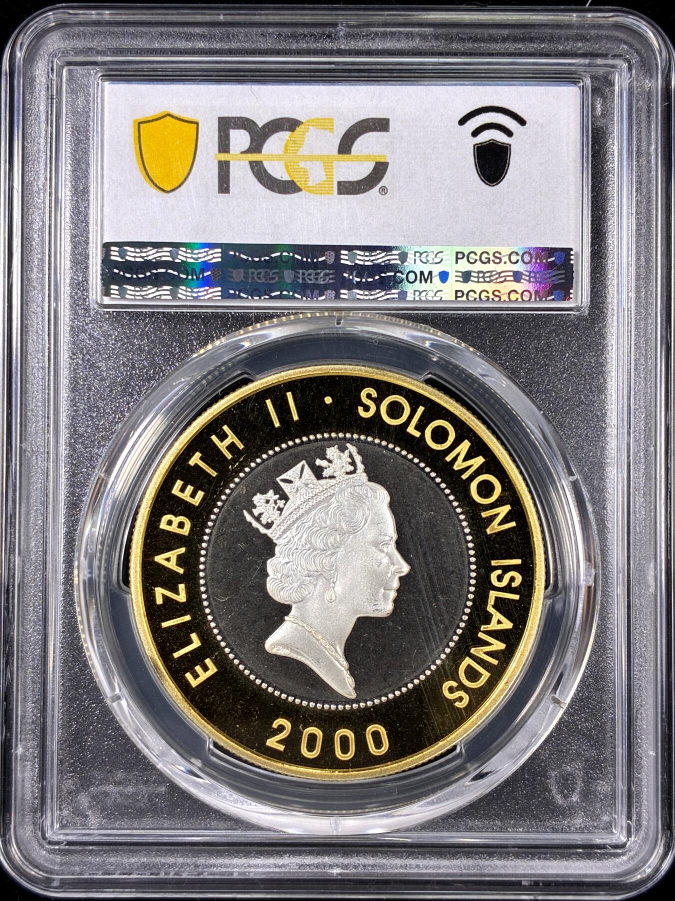 【雨安】【直播拍卖】【第0126期-评级币章】2026-01-24 周六 19:30 [评级现代] Solomon Islands 所罗门群岛 10元 2000年 王太后 [28.32克,  0.925银] PCGS-PR69DCAM 精制币