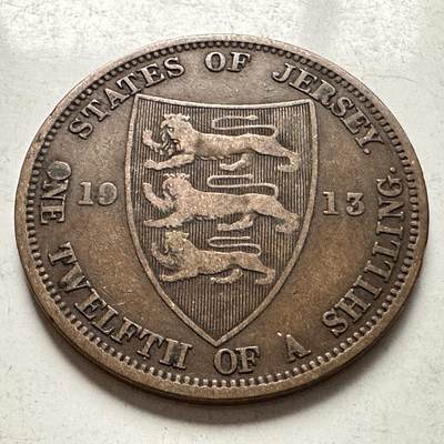 🌹外币初藏🌹🐯2026年第10场  每周二四六晚8️⃣点 接代拍 - 泽西岛1913年1/12先令