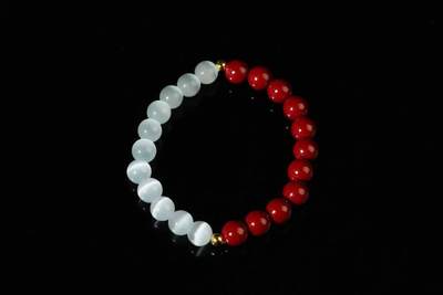 上海都达杂项专场二十四（全场包邮）  - 天然朱砂、猫眼石、双拼色手串86-324