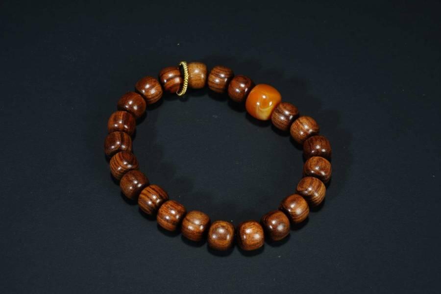 上海都达杂项专场四（全场包邮） 海南黄花梨虎皮纹老型珠手串 附鉴定证书86-265