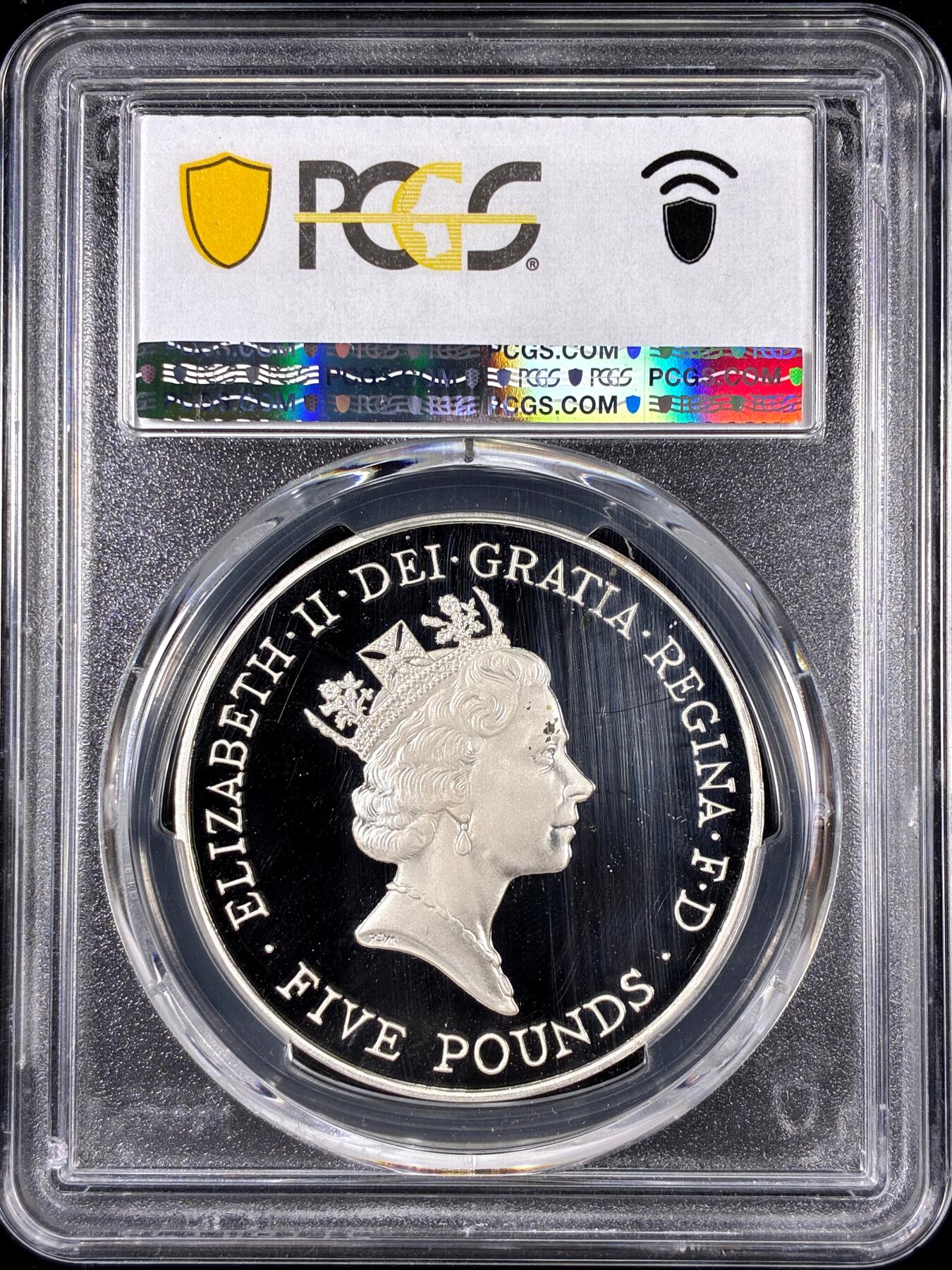 【雨安】【直播拍卖】【第0126期-评级币章】2026-01-24 周六 19:30 [评级现代] Great Britain 英国 5镑 1996年 伊丽莎白二世生日 PCGS-PR68DCAM 精制币