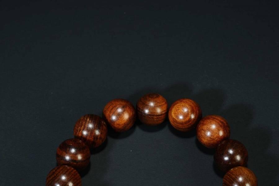 上海都达杂项专场四（全场包邮） 海南黄花梨虎皮纹1.2圆珠手串 附鉴定证书86-258