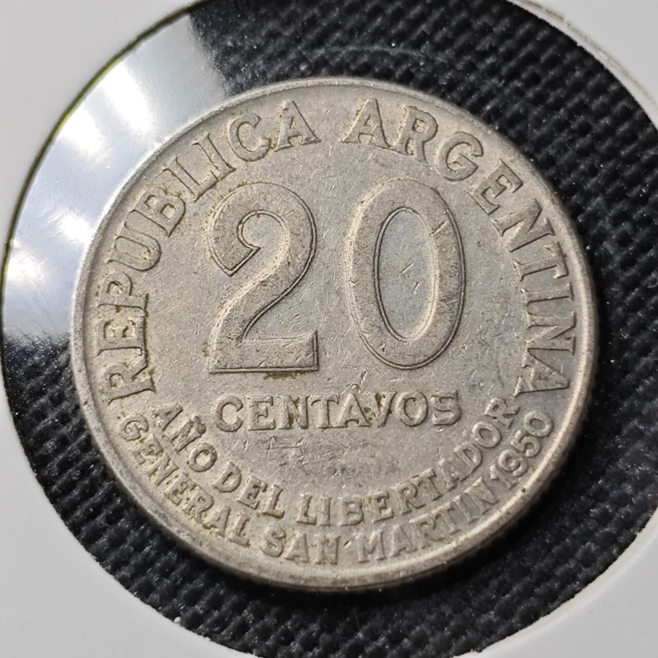 KK钱币收藏小铺  第388期  2月预留时间 周末发货  阿根廷20分纪念币