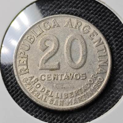 KK钱币收藏小铺  第388期  2月预留时间 周末发货 -  阿根廷20分纪念币