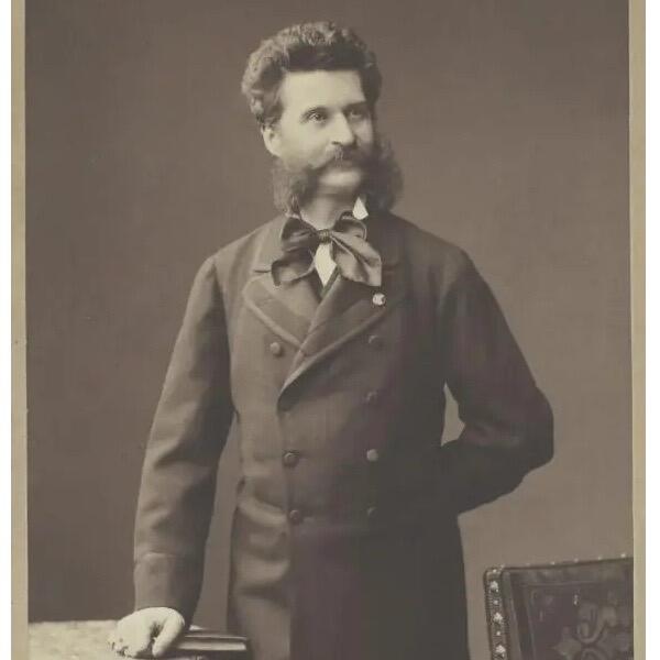 德国1899年 大音乐家小施特劳斯高浮雕精制大铜章 40MM