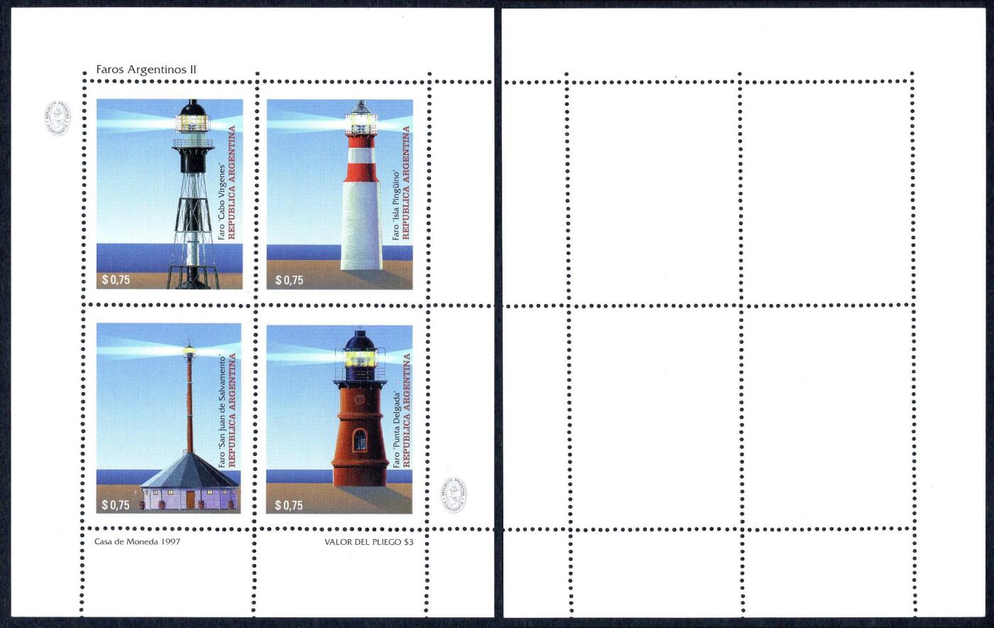 洪涛臻品批发群 精选邮票限时拍卖第1233期  阿根廷1997年 灯塔小全张 原胶全品