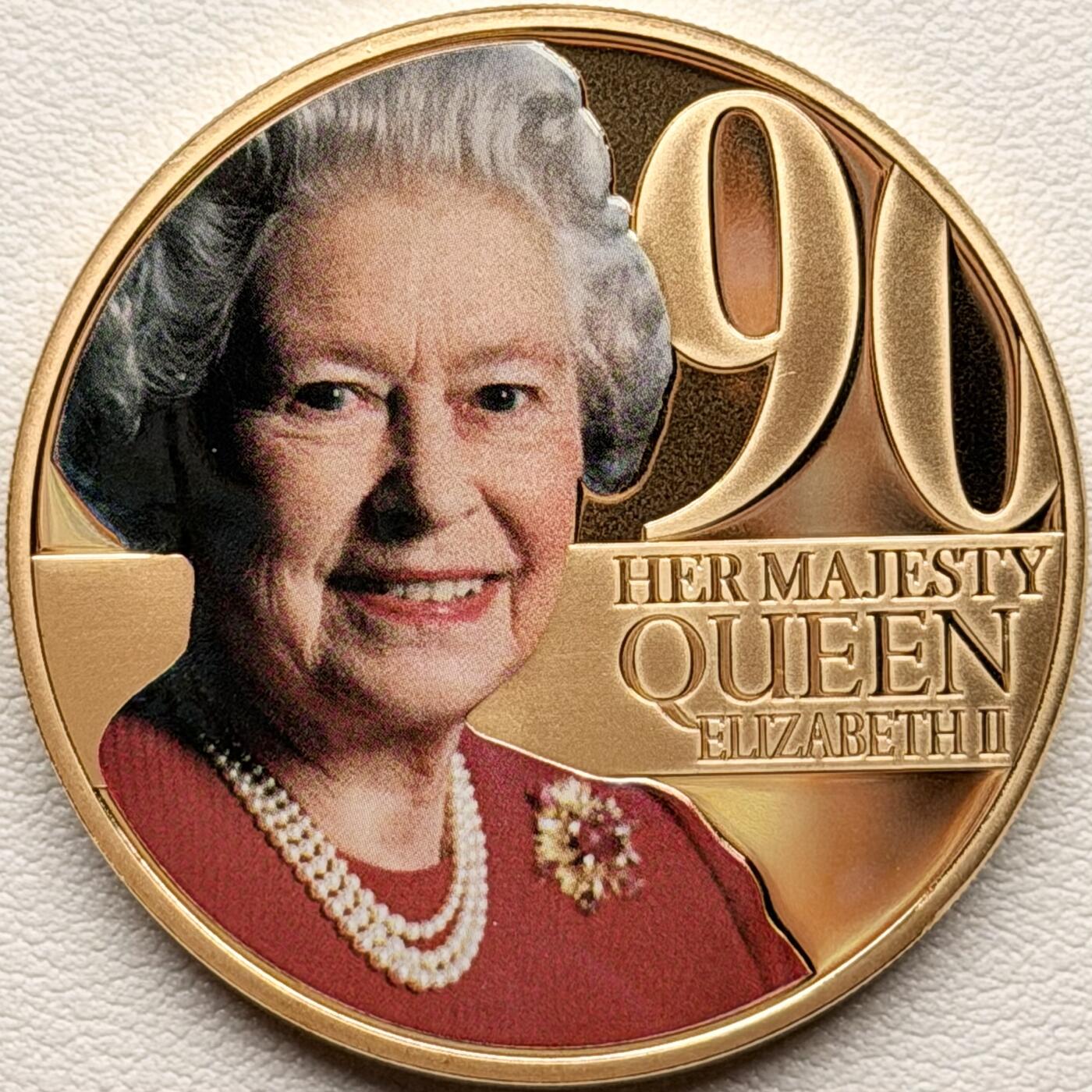＜星葵钱币社＞散币克朗场第68期·1月23日发货 泽西岛2016年女王90岁生日50便士克朗型镀金精制纪念币