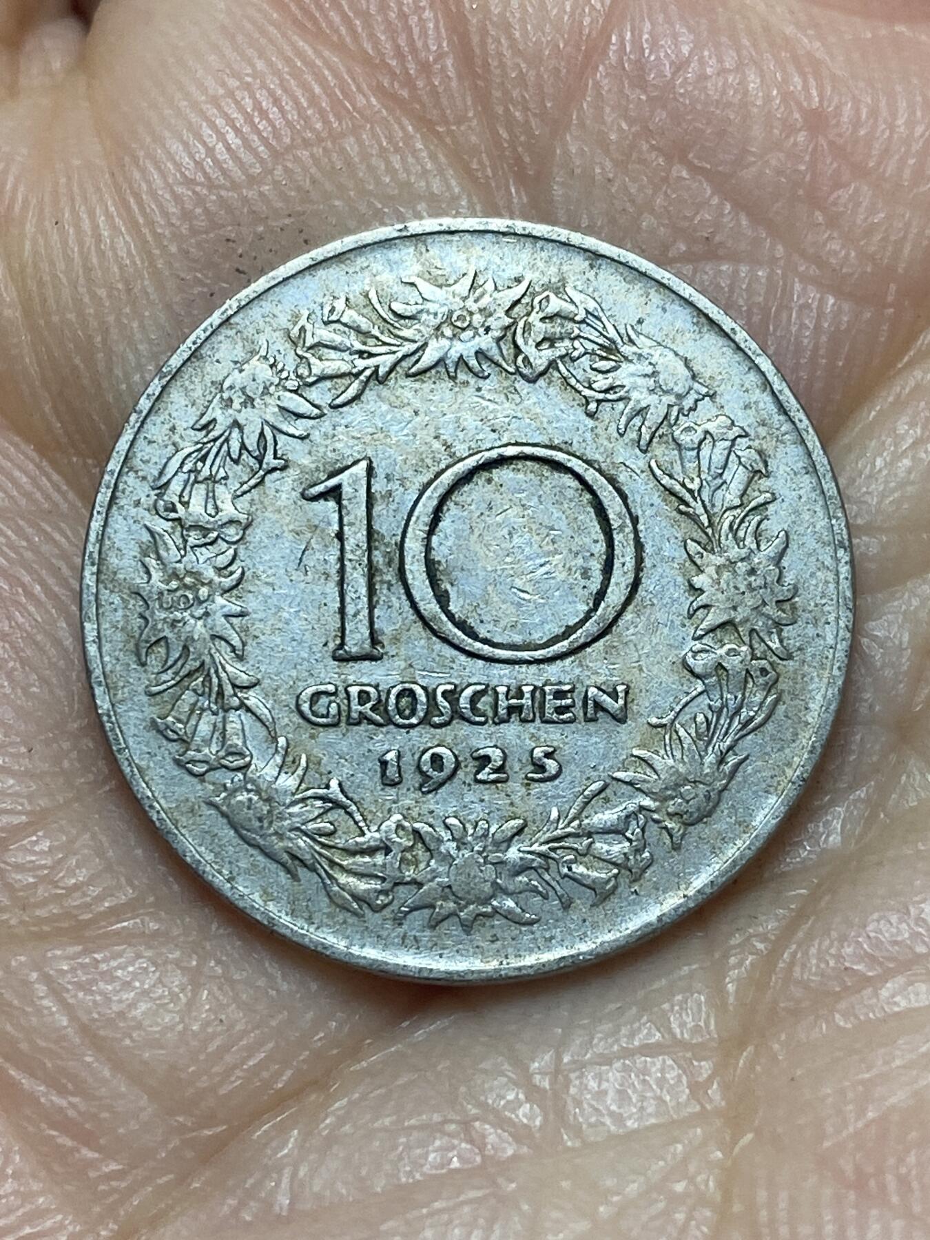 2026年第十二场(总第一百八十一场）外国好品散币场(免佣金) 奥地利🇦🇹1925年10格罗申(二战前共和国时期第二套，首发年仅发行3年)