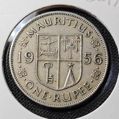 KK钱币收藏小铺  第388期  2月预留时间 周末发货 -  1956英属毛里求斯1卢比