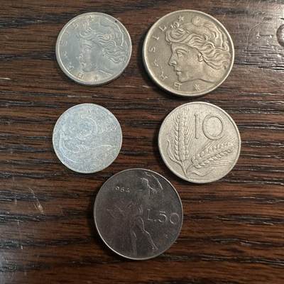 蒂克钱币- 第56场 外国散币免佣金限时拍 - 意大利 硬币 5枚