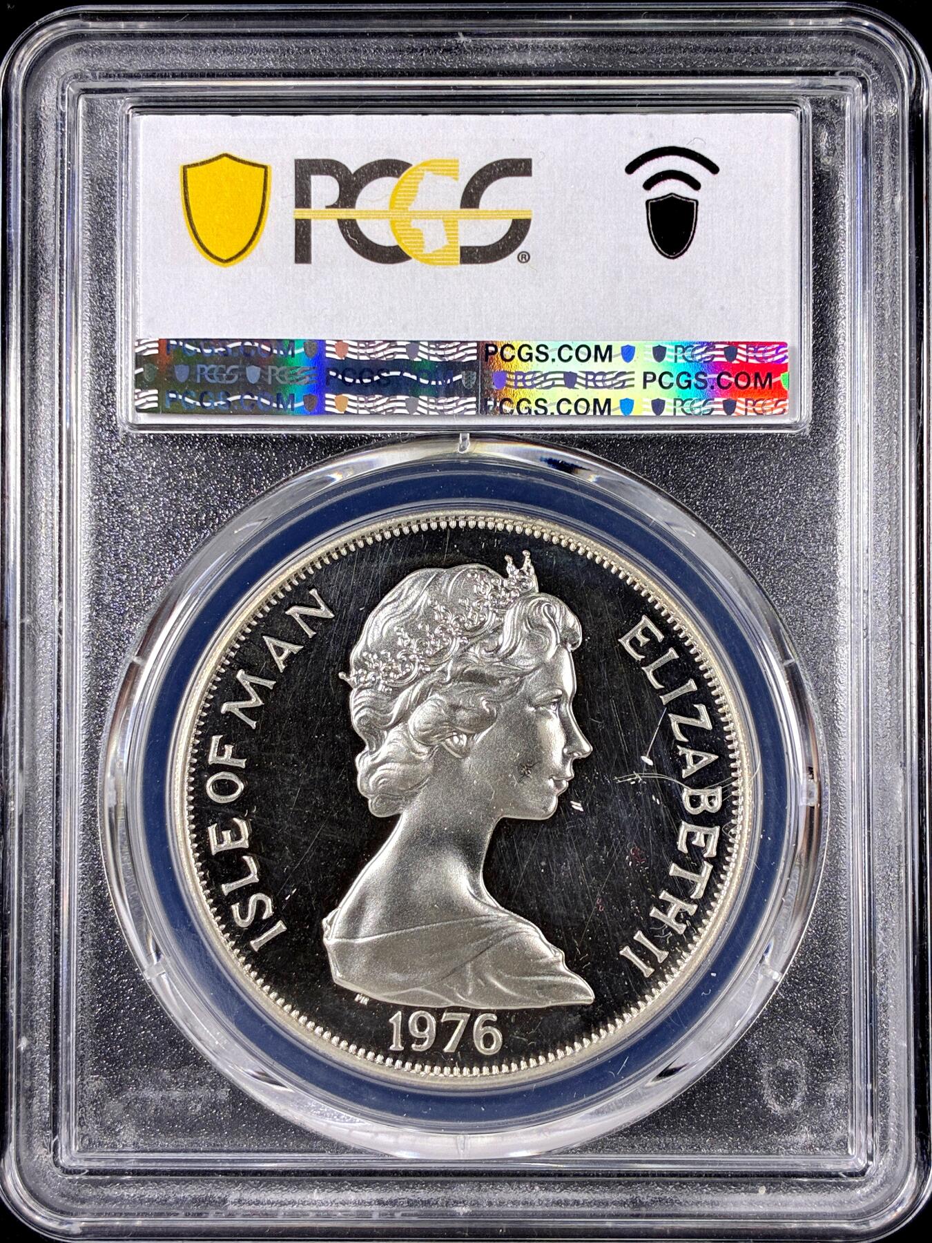 【雨安】【直播拍卖】【第0126期-评级币章】2026-01-24 周六 19:30 [评级现代] Isle of Man 马恩岛 1克朗 1976年 华盛顿 PCGS-PR65DCAM 精制币