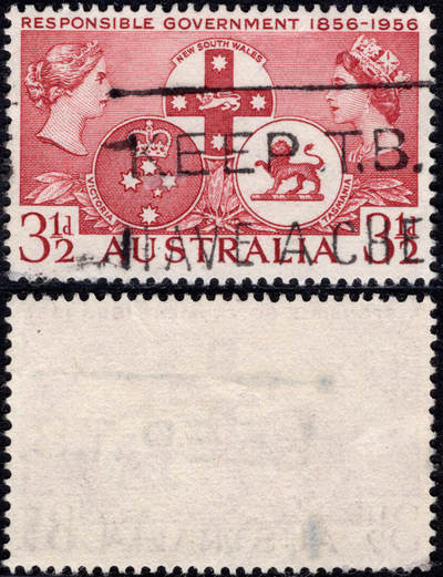 洪涛臻品批发群 精选邮票限时拍卖第1235期  - 澳大利亚1956 从维多利亚到伊丽莎白二世 负责的政府1856-1956
