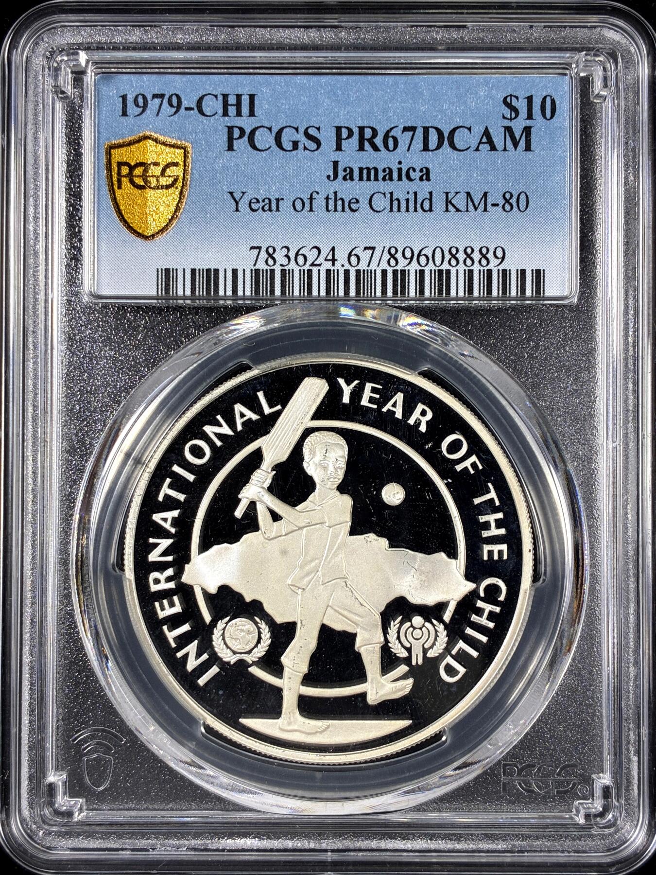 【雨安】【直播拍卖】【第0126期-评级币章】2026-01-24 周六 19:30 [评级现代] Jamaica 牙买加 10元 1979年 儿童年 PCGS-PR67DCAM 精制币