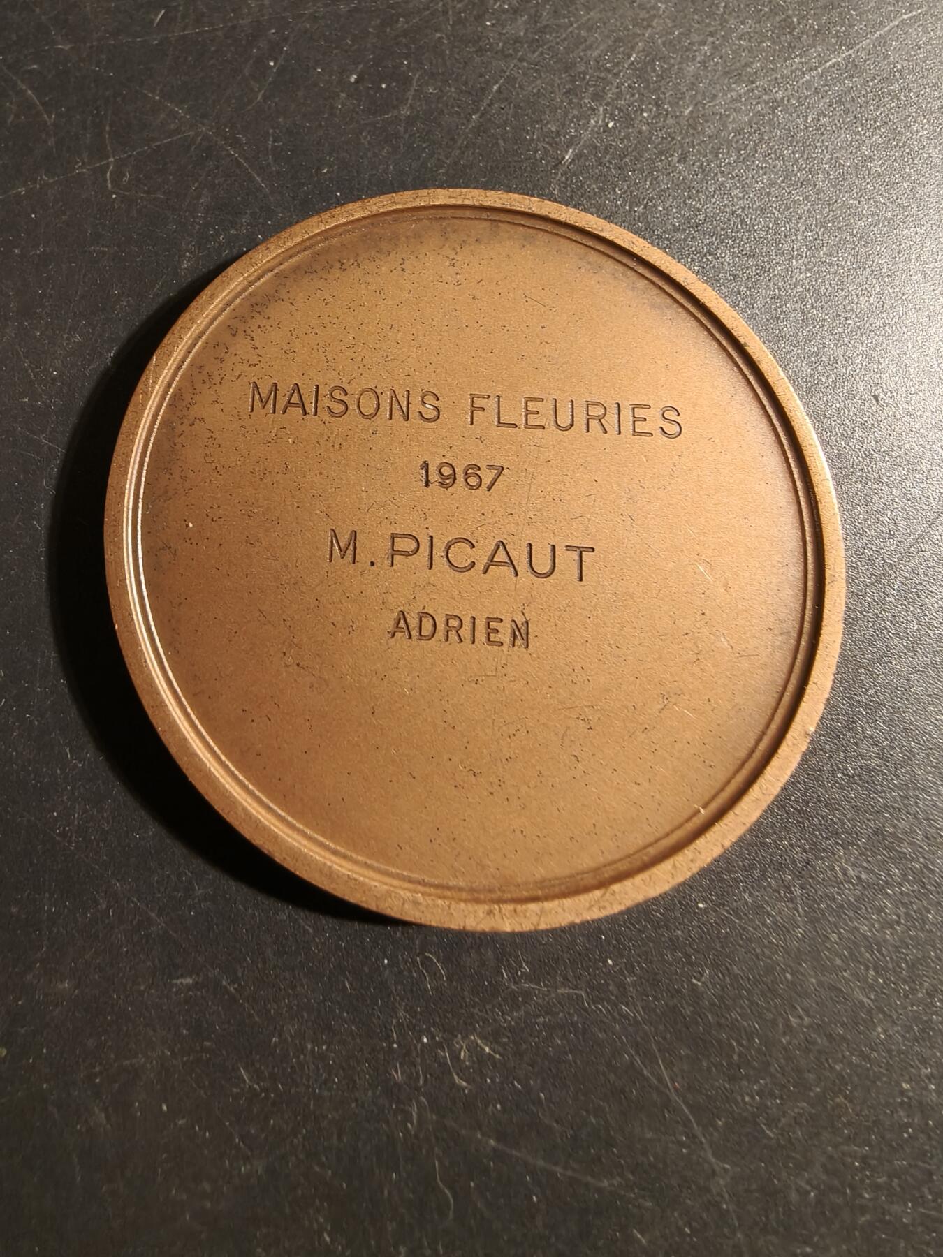 老王徽章第178期 纪念法国文艺复兴时期著名诗人约阿希姆·杜·贝莱大铜章     正面为其诗句节选和花卉图案     直径50mm     重量69.4g     