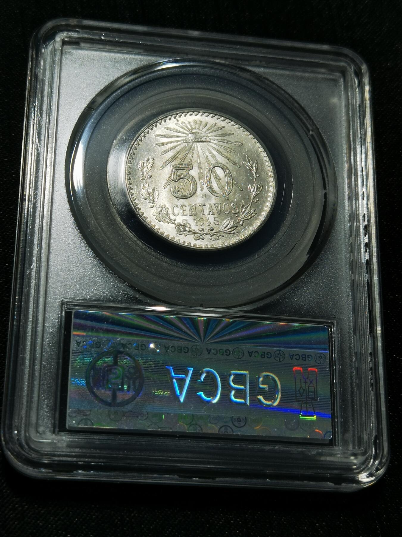 天下钱庄专场欢迎参拍 墨西哥小鹰50分银币