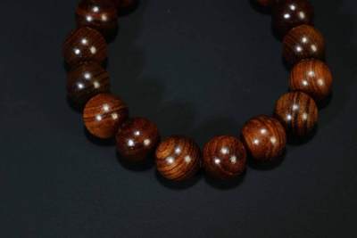 上海都达杂项专场七十三【全场包邮】 海南黄花梨虎皮纹1.2圆珠手串 附鉴定证书86-258