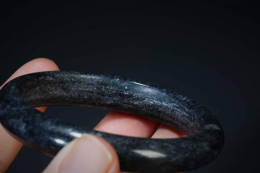 上海都达杂项专场五（全场包邮） 天然墨玉手镯87-45