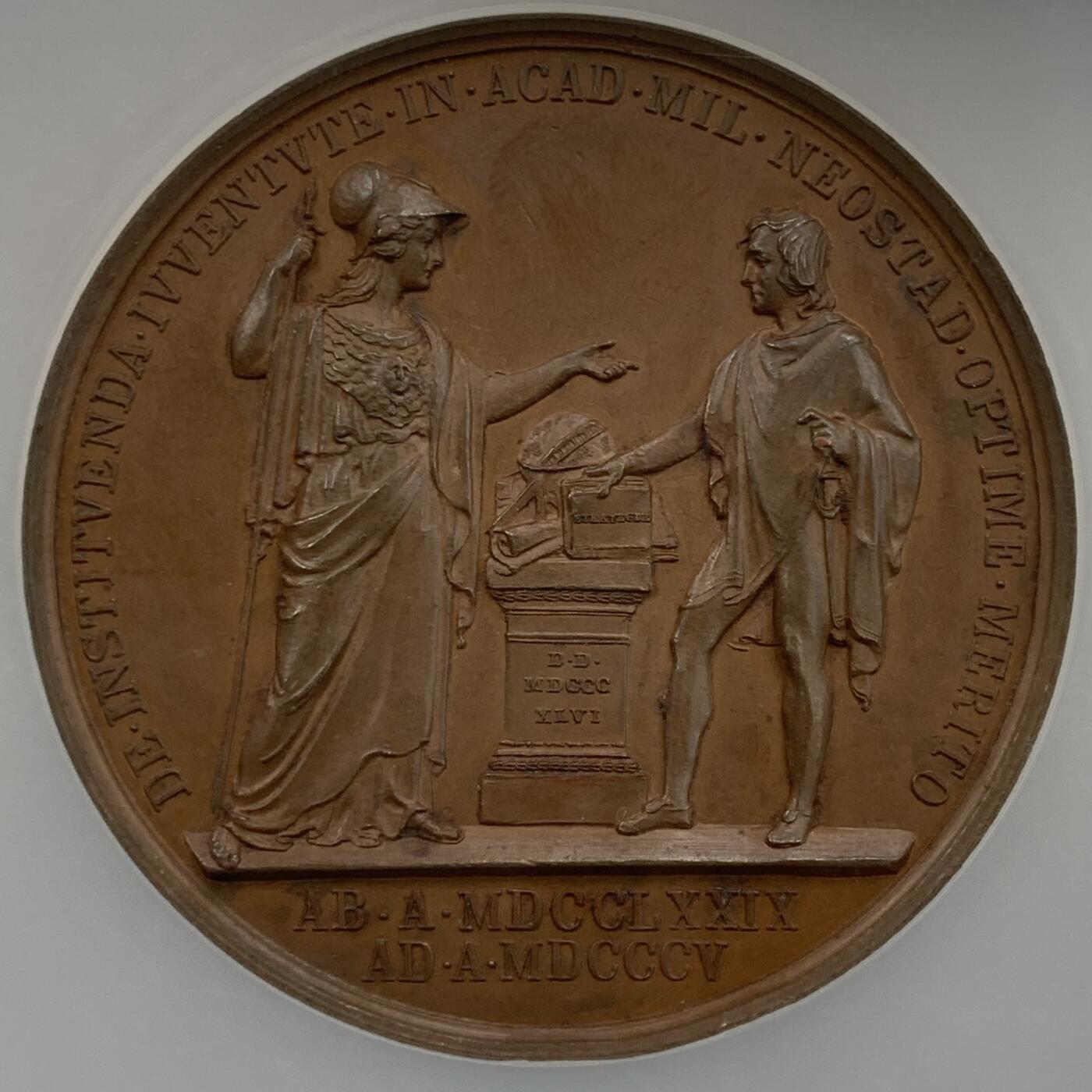 掌中浮雕-藏着的欧洲第050场 NGC MS63：1846年奥地利FRANZ KINSKY伯爵纪念铜章，48mm