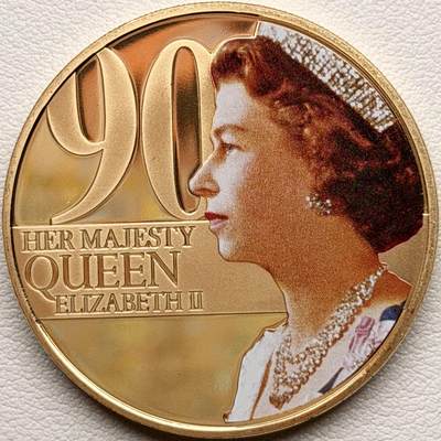 ＜星葵钱币社＞散币克朗场第68期·1月23日发货 - 泽西岛2016年女王90岁生日50便士克朗型镀金精制纪念币