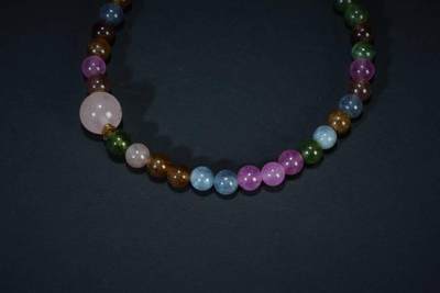 上海都达杂项专场三十四【年后发货全场包邮】  天然五彩糖果色碧玺手链86-325