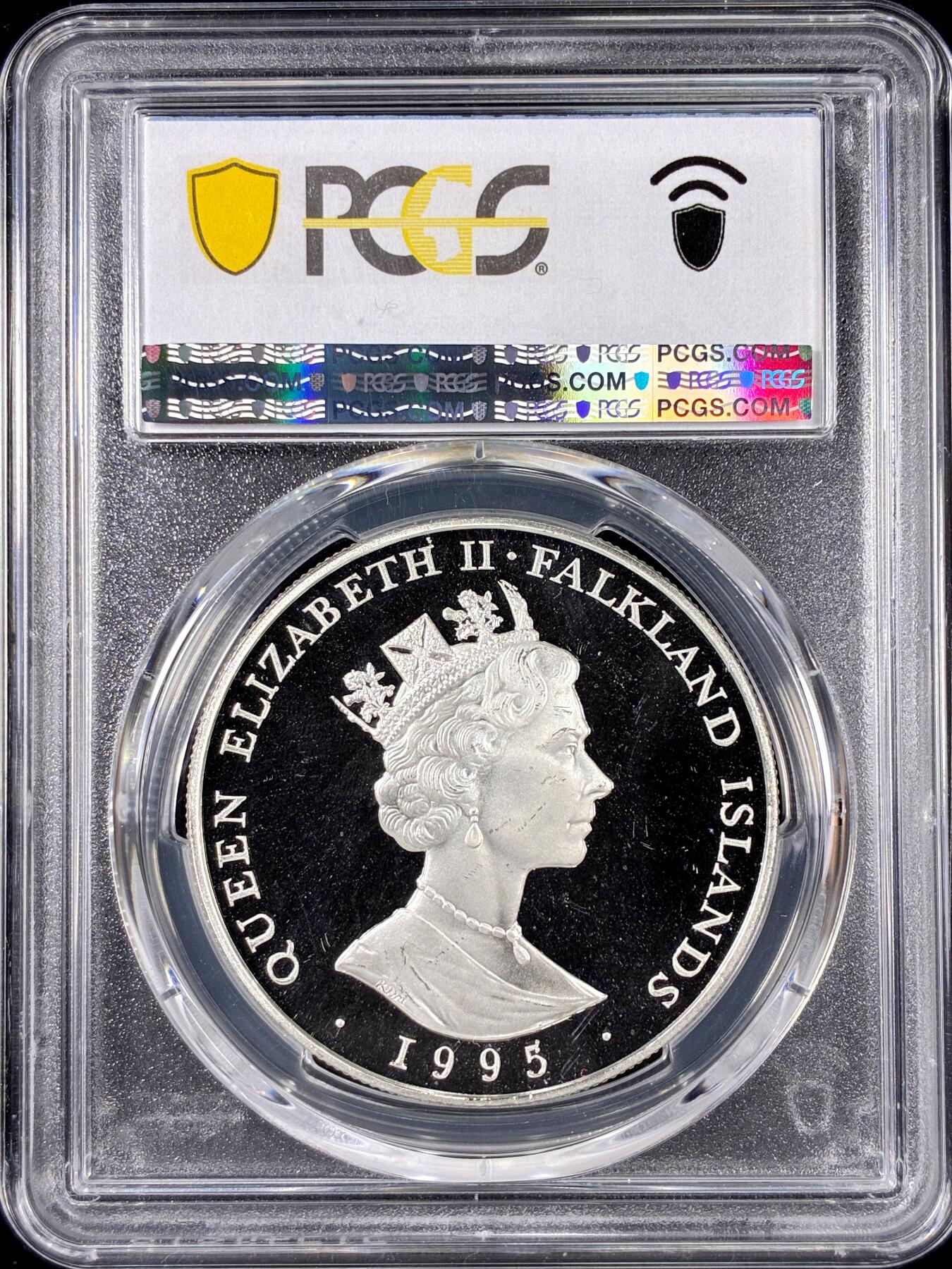 【雨安】【直播拍卖】【第0126期-评级币章】2026-01-24 周六 19:30 [评级现代] Falkland 福克兰群岛 50便士 1995年 伊丽莎白二世出生 PCGS-PR67DCAM 精制币