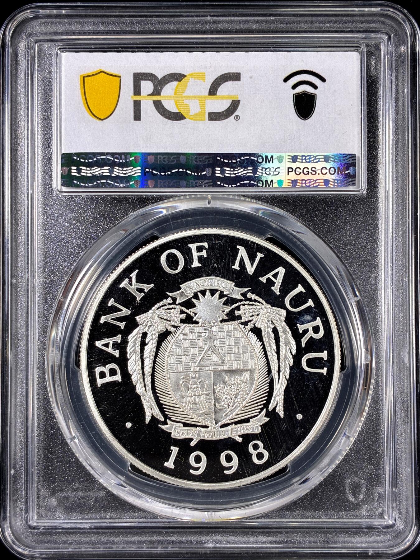 【雨安】【直播拍卖】【第0126期-评级币章】2026-01-24 周六 19:30 [评级现代] Nauru 瑙鲁 10元 1998年 梅伊城堡 PCGS-PR68DCAM 精制币