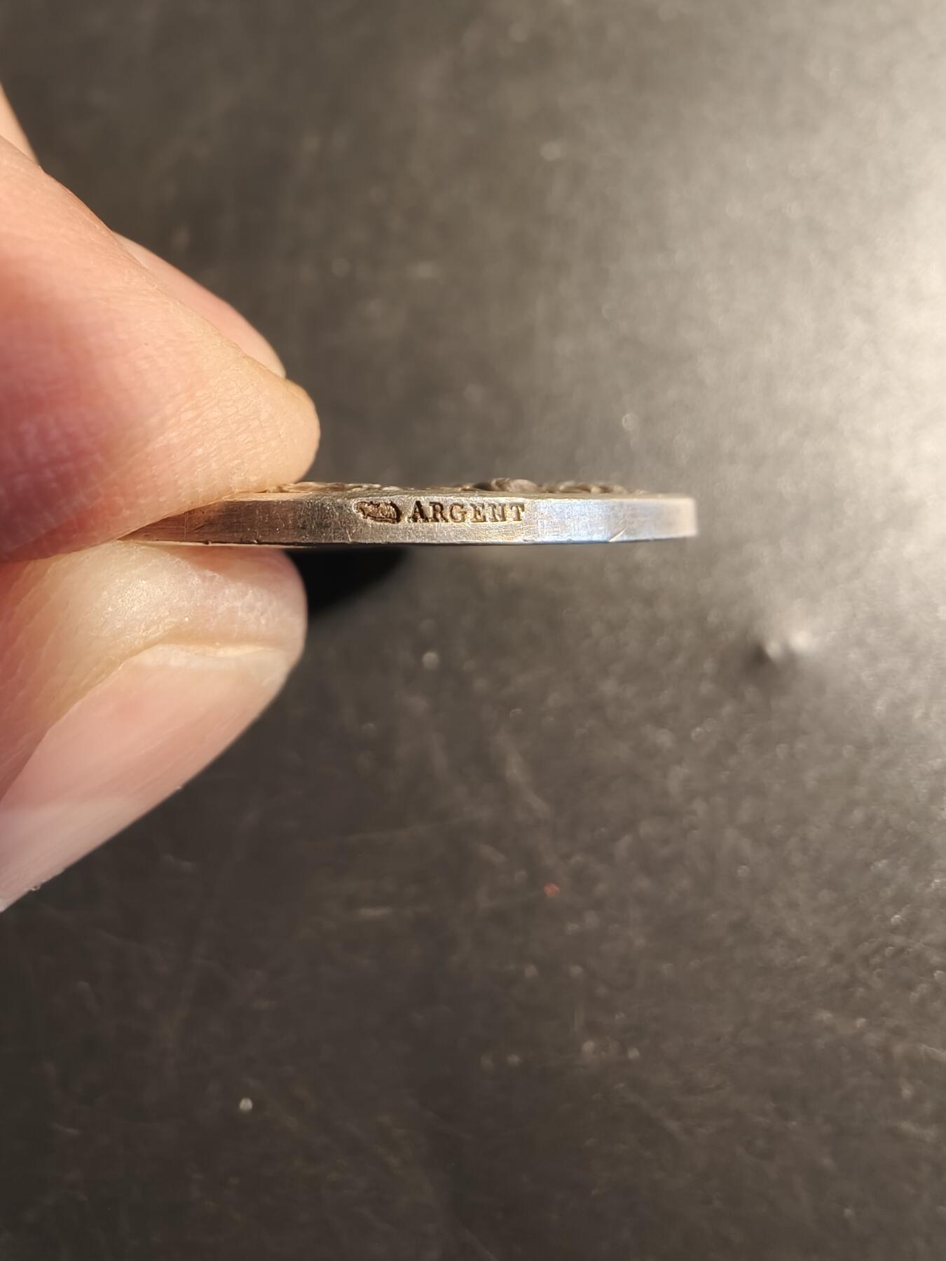 老王徽章第178期 法国银婚章    950银     直径33mm     重量16g