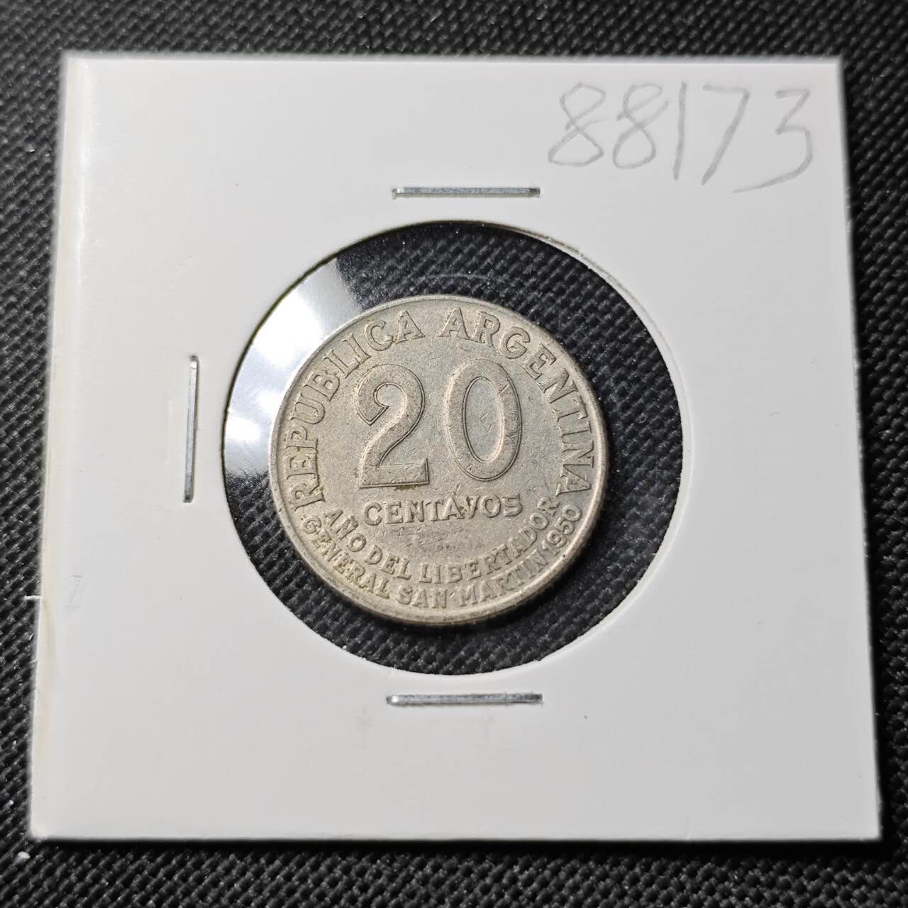 KK钱币收藏小铺  第388期  2月预留时间 周末发货  阿根廷20分纪念币