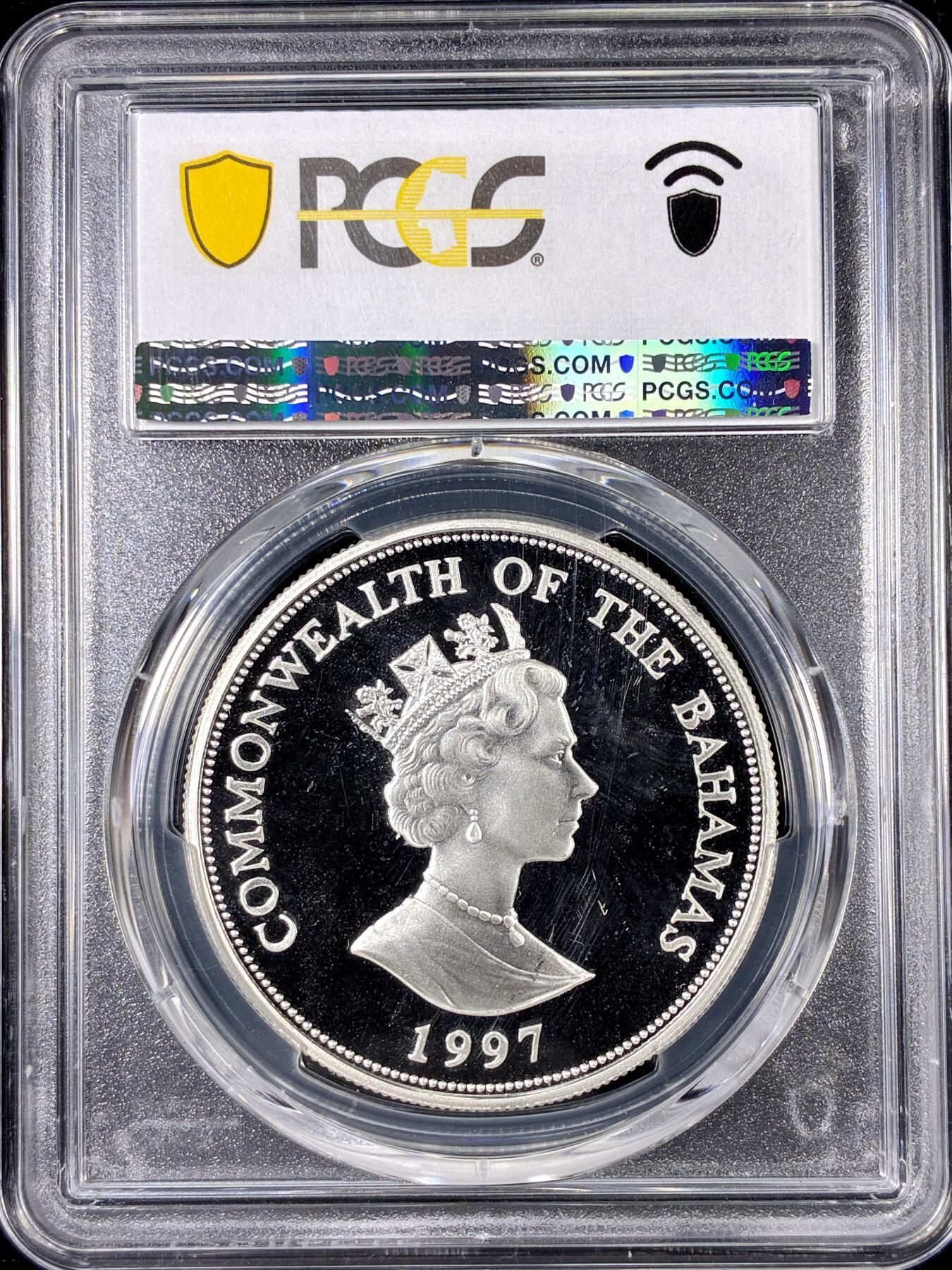 【雨安】【直播拍卖】【第0126期-评级币章】2026-01-24 周六 19:30 [评级现代] Bahamas 巴哈马 2元 1997年 伊丽莎白二世 PCGS-PR67DCAM 精制币