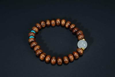 上海都达杂项专场四（全场包邮） - 海南黄花梨虎皮纹算盘珠手串 附肯定证书86-268