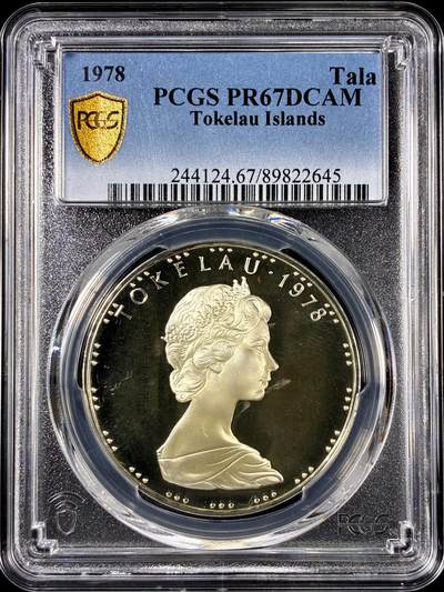 【雨安】【直播拍卖】【第0126期-评级币章】2026-01-24 周六 19:30 - [评级现代] Tokelau Islands 托克劳群岛 1Tala 1978年 PCGS-PR67DCAM 精制币