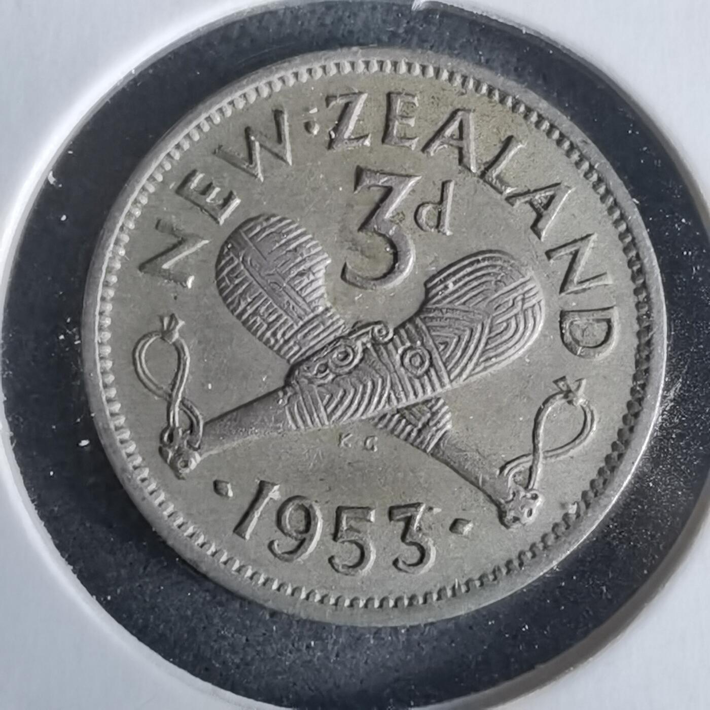 沼泽如烟--第968场 新西兰1953年3便士伊二首年