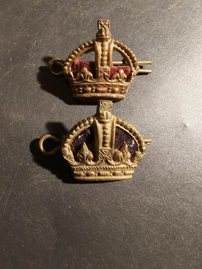 老王徽章第178期 - 英国军衔配饰都铎王冠一组    一战时期