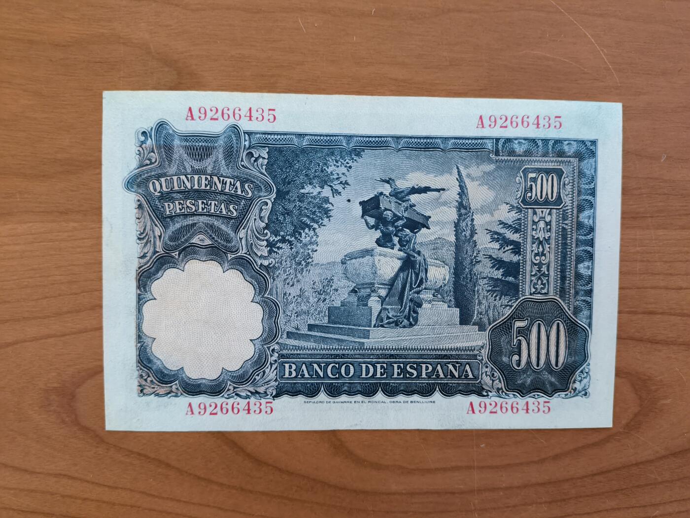 鑫鑫爱钱币2026-01-19 1951-西班牙-500比赛塔 品相:UNC- 【原票首发A冠】