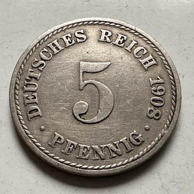 🌹外币初藏🌹🐯2026年第10场  每周二四六晚8️⃣点 接代拍 - 德国1908年五芬尼