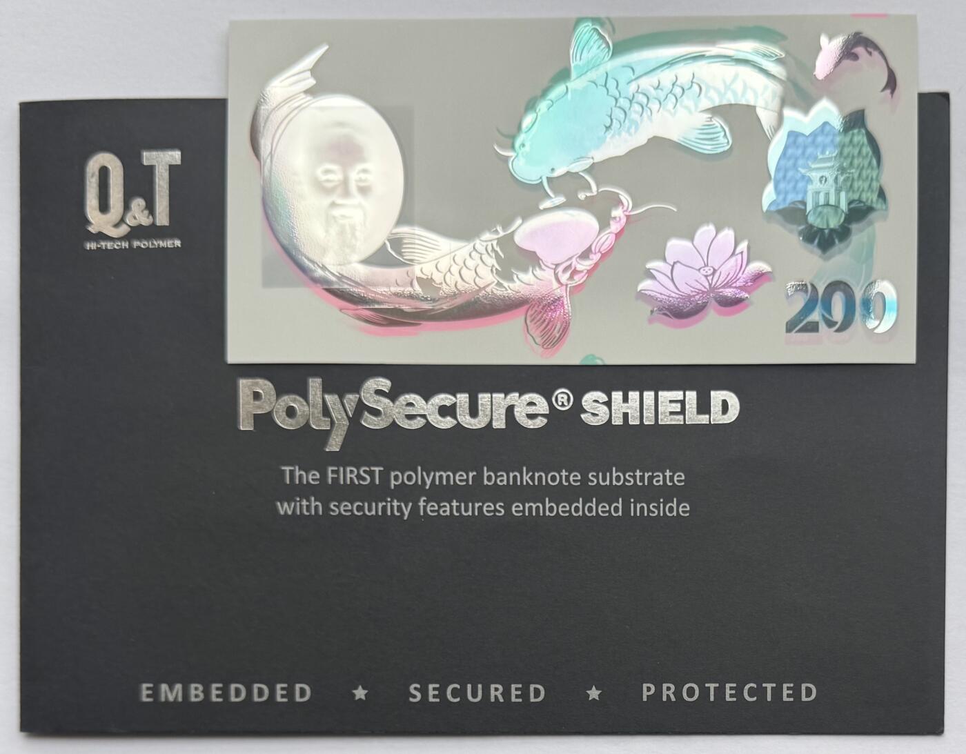 2026第2场（总第229期）：精品测试钞、连体钞综合场 越南Q&T 最新PolySecure®Shield内置安全特征塑料基材测试钞册装UNC（胡志明、鸽子、梅花）