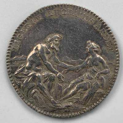 掌中浮雕-藏着的欧洲第050场 - 1784年法国吉沃尔运河银质代币，31.5mm，12.71g