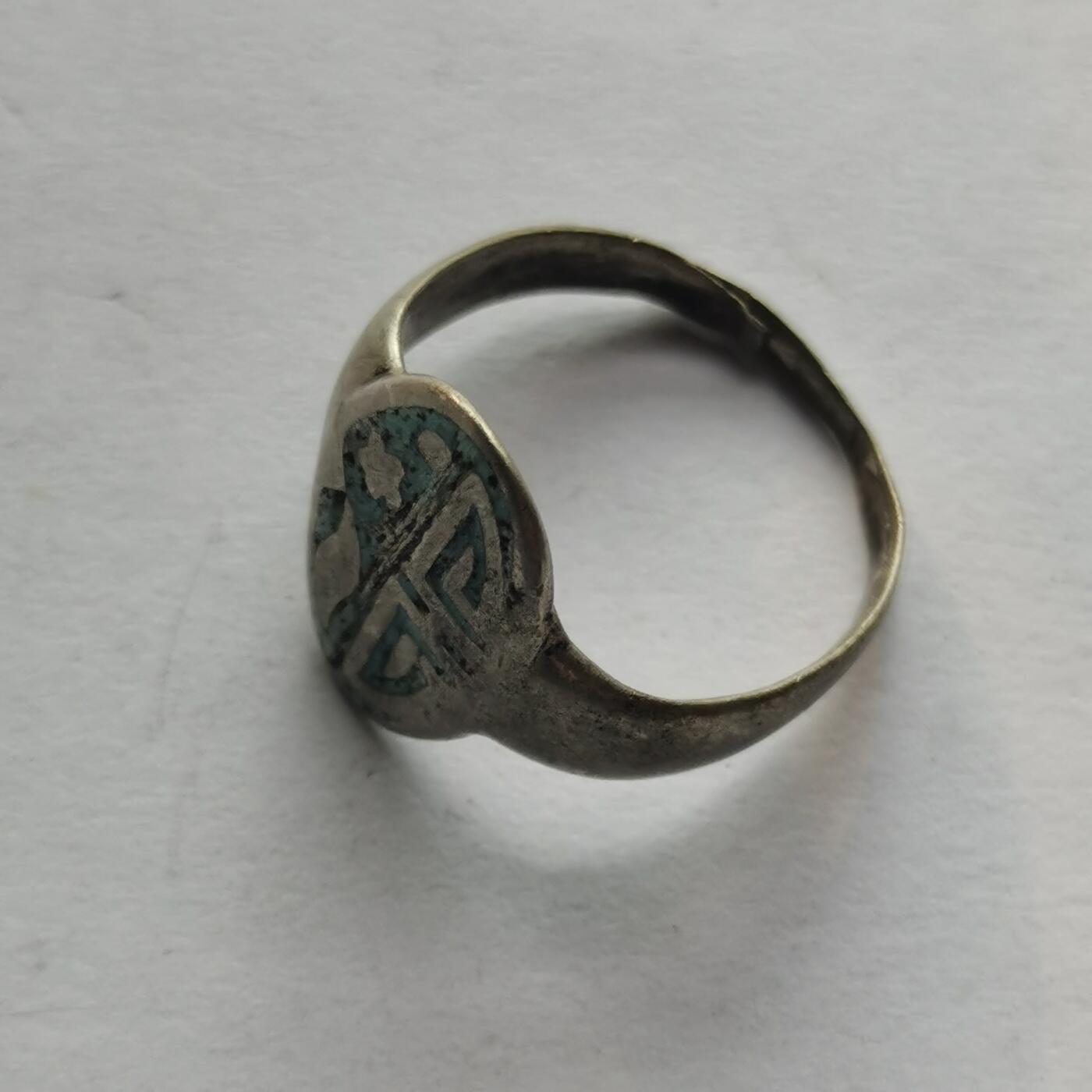 杂件专场95期 清末民国老银戒指带款