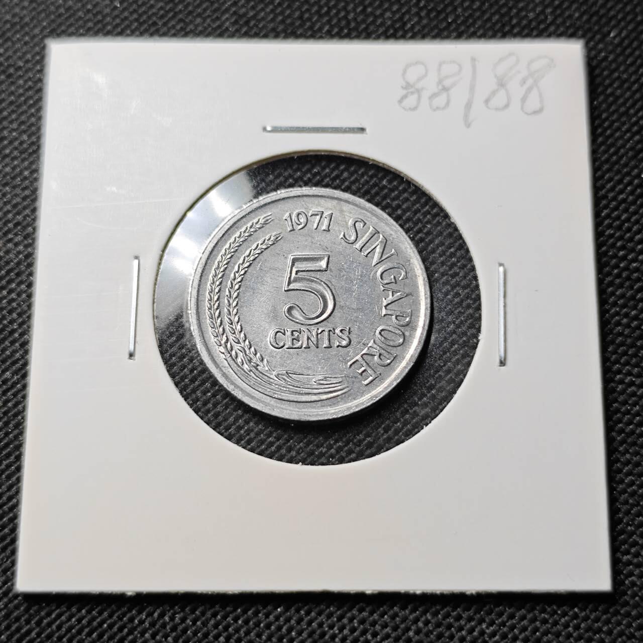 KK钱币收藏小铺  第388期  2月预留时间 周末发货  新加坡5分农粮纪念币