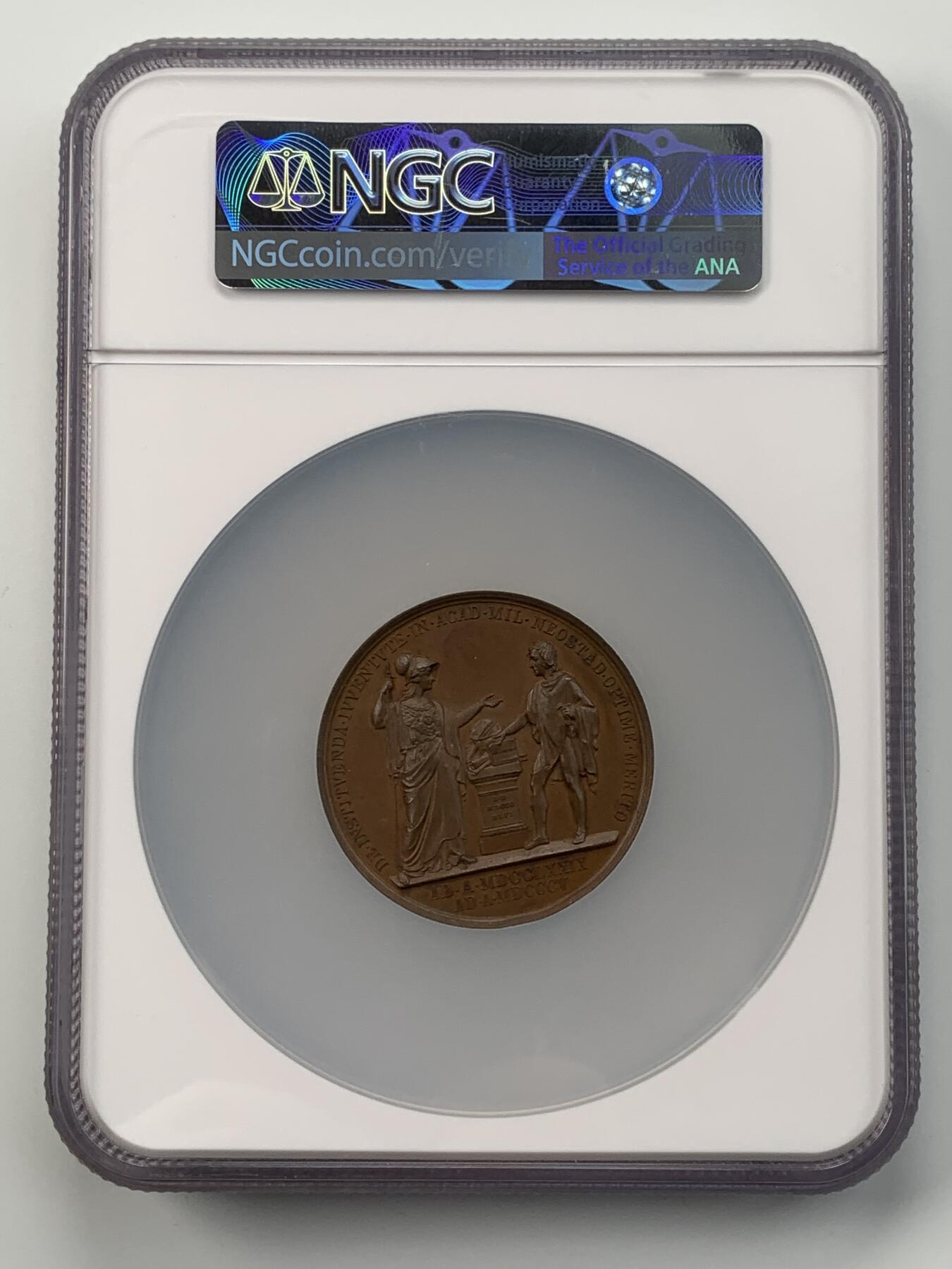 掌中浮雕-藏着的欧洲第050场 NGC MS63：1846年奥地利FRANZ KINSKY伯爵纪念铜章，48mm