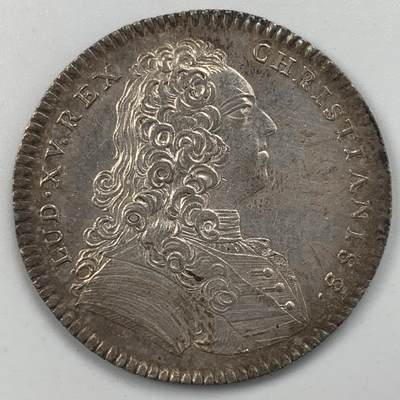 掌中浮雕-藏着的欧洲第050场 - 路易十五法兰西皇家铭文与美文学会银质代币，30.45mm，7.75g