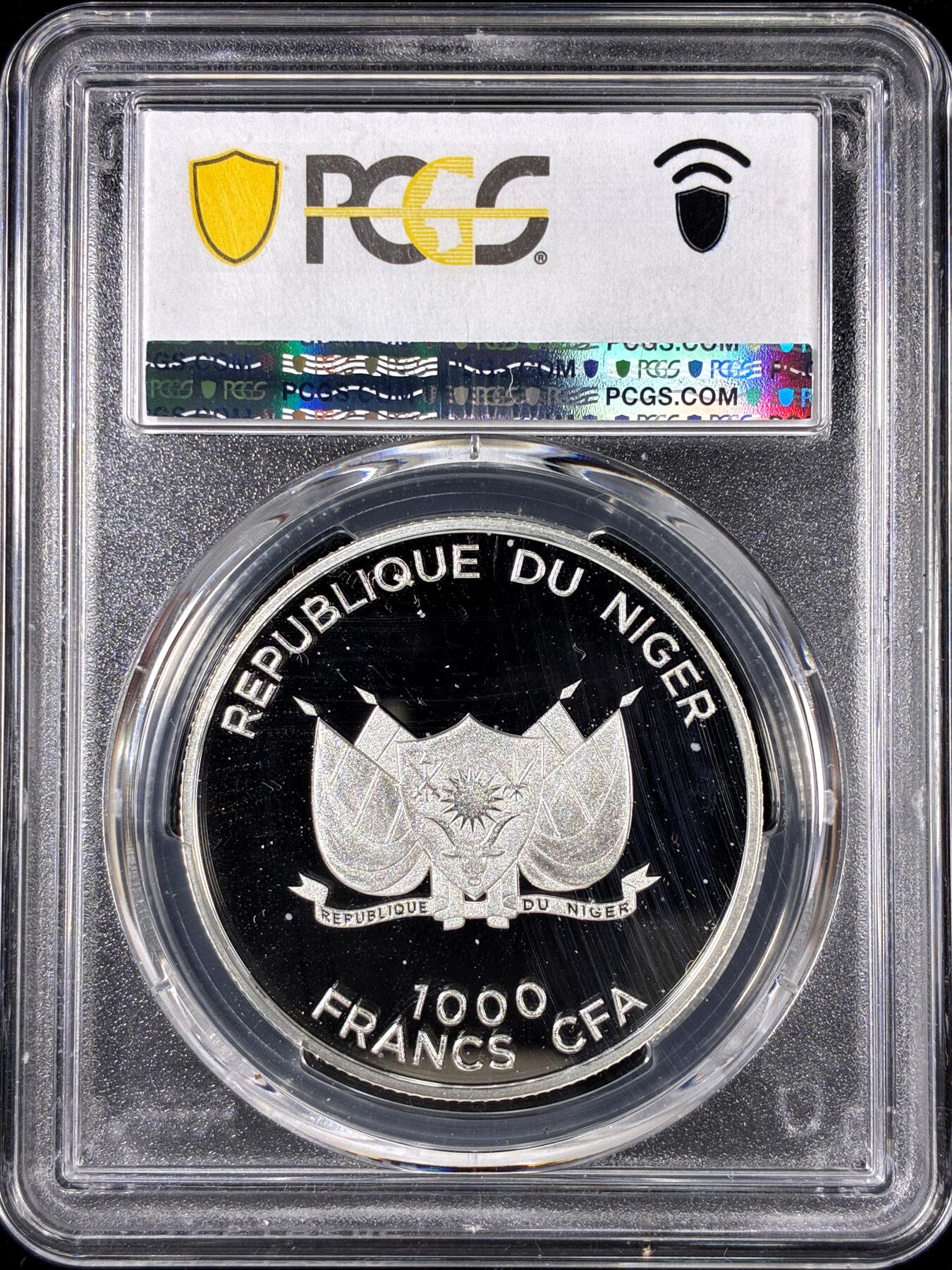 【雨安】【直播拍卖】【第0126期-评级币章】2026-01-24 周六 19:30 [评级现代] Niger 尼日尔 1000法郎 2010年 帆船 PCGS-PR69DCAM 精制币