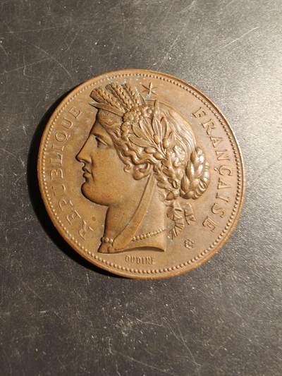 老王徽章第178期 - 法国战争部射击竞赛大铜章    大师Oudine版本     直径50mm    重量58.4g