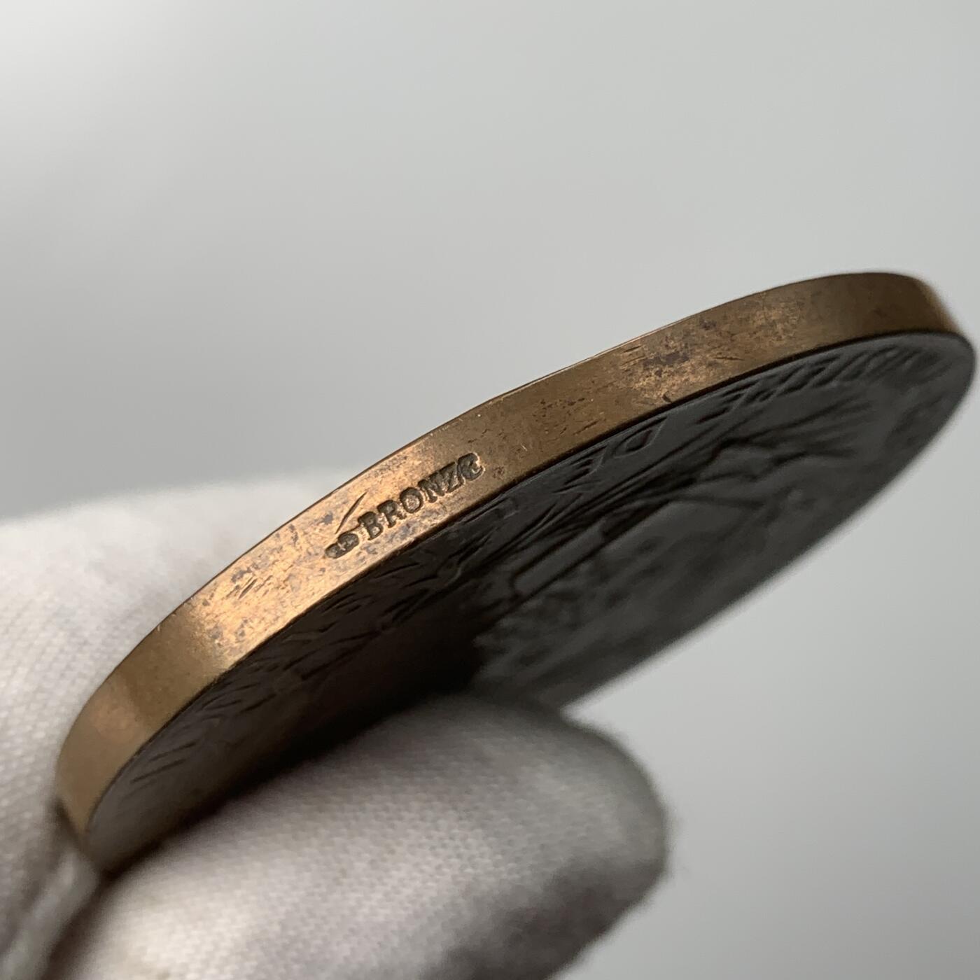 掌中浮雕-藏着的欧洲第050场 法国教育部小学教育铜章，50.4mm，章牌大师奥斯卡.罗蒂Oscar Roty（1846-1911）作品