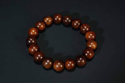 上海都达杂项专场七十三【全场包邮】 海南黄花梨虎皮纹1.2圆珠手串 附鉴定证书86-258