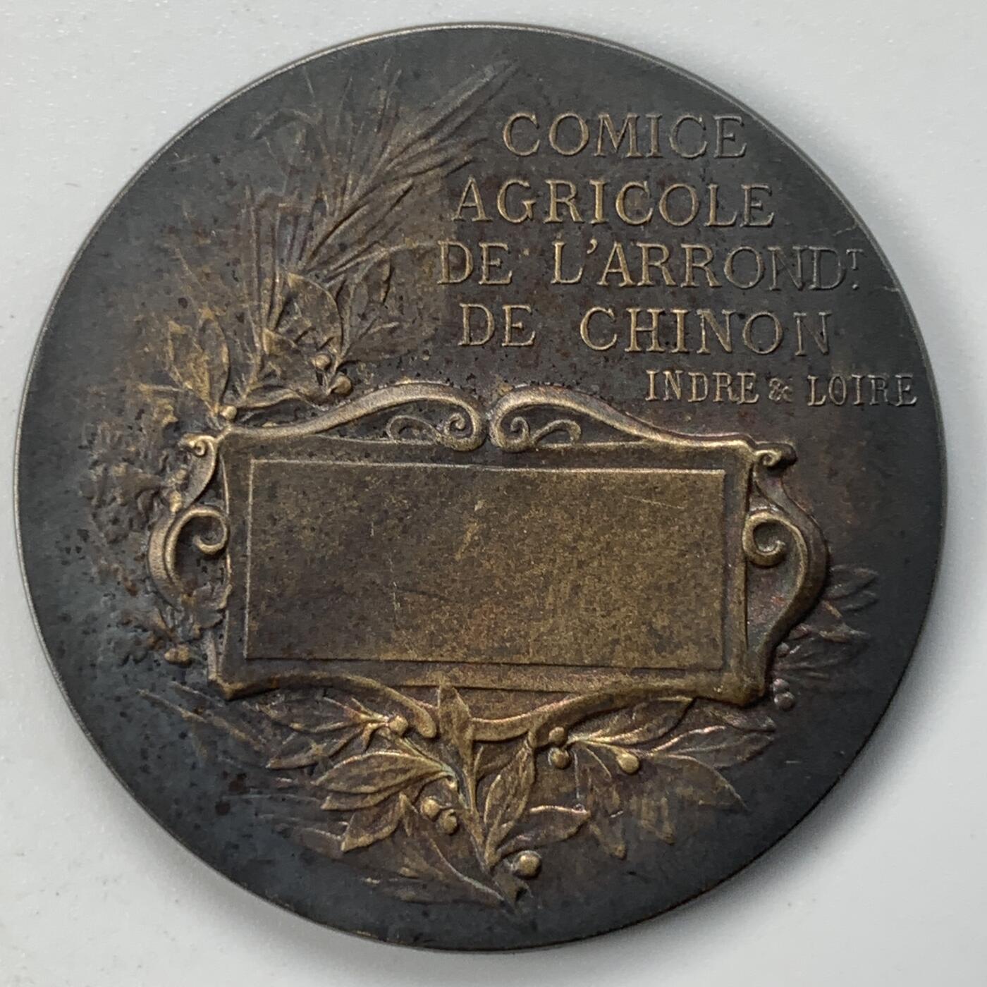 掌中浮雕-藏着的欧洲第050场 法国安德尔-卢瓦尔省希农地区的农业展览会银章，36mm，18.86g